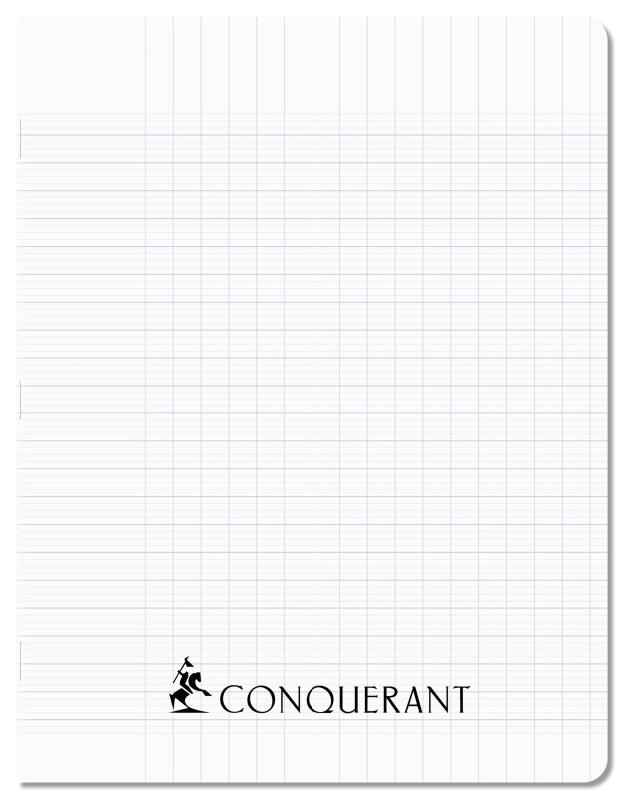 CONQUERANT Lot de 10 Cahier Sept PP piqué 17x22, 96p./48 feuilles 70g/m², Séyès, incolore - 3020120260587_0