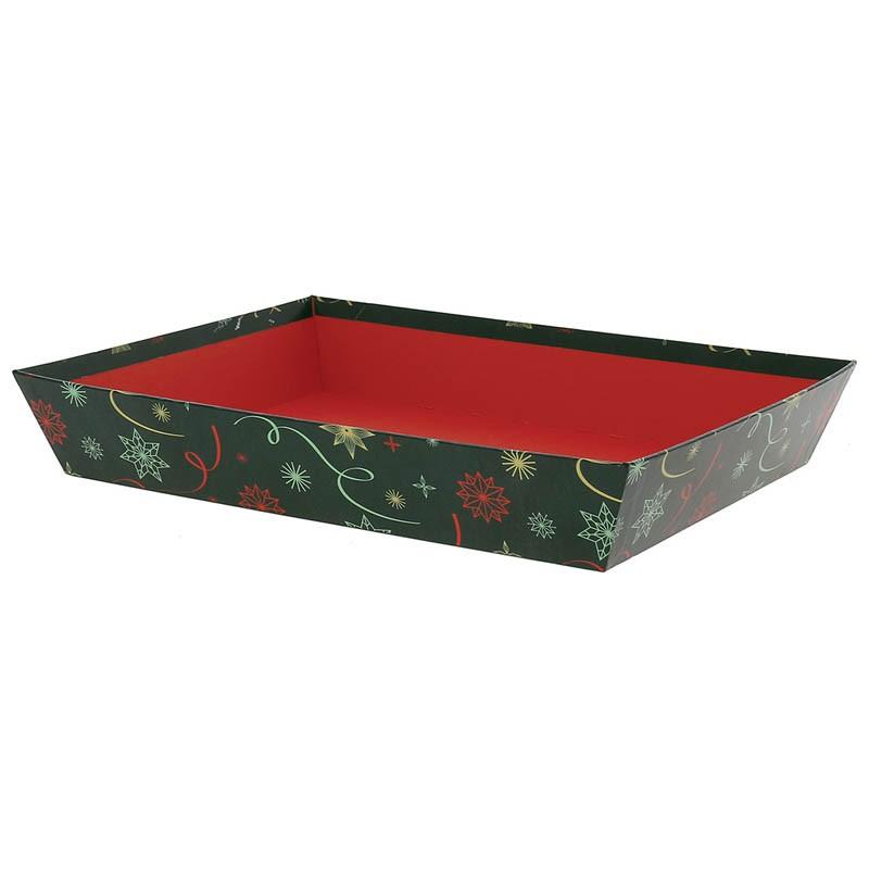 Corbeille carton rectangle Noel Vert 36x27 -_0