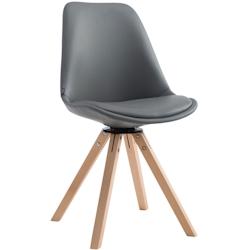 Décoshop26 - Chaise de salle à manger x1 pivotante style moderne assise en PVC gris piètement en bois clair 10_0003324 - gris 3000251523683_0