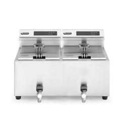 Friteuse Profi Line avec robinet de vidange numérique - 2 x 8 l, HENDI, Profi Line, 16L, 230V/7000W, 605x515x(H)345mm - Acier inoxydable 18/0 207376_0