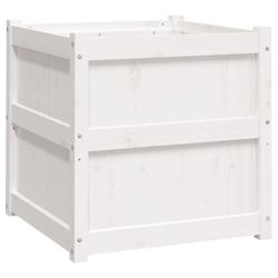 Helloshop26 - Jardinière bac lit surélevé plantes fleurs terrasse jardin 60 x 60 x 60 cm bois de pin massif blanc 02_0037723 - 3000214276533_0