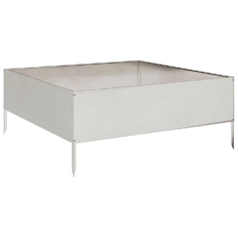 Helloshop26 - Jardinière bac lit surélevé plantes fleurs terrasse jardin de jardin 100 x 100 x 25 cm acier inoxydable Argent 02_0039268 - 300021845_0