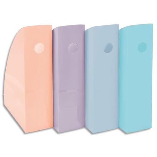 LOT 4 PORTES-REVUES EXACOMPTA AQUAREL - DIM (HXP):30,5X26,6 CM - DOS 8,2 CM - ASSORTIS PASTEL : BLEU CORAIL MAUVE VERT