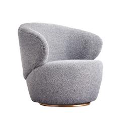 Oviala Business Fauteuil cosy en bouclette gris - gris 106995_0