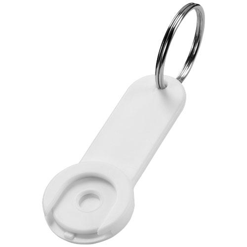Porte-clé et porte-jeton Shoppy 11809404 - Jeton plastique format 1 euro - Anneau métallique 30 mm_0