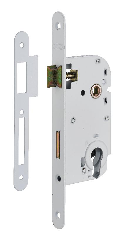 Serrure encastrable pour porte d'entrée - axe 50 mm - coffre épaisseur 10 mm - cylindre V/BR - THIRARD_0