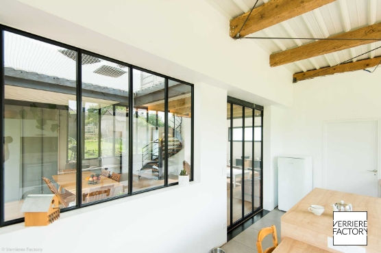 Verrière d'atelier en acier sur mesure - modèles classique, loft, artiste ou bistrot_0