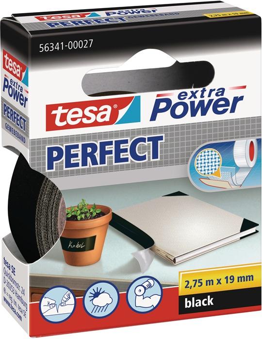 Adhésif toilé extra Power® 56341 noir longueur 2,75 m largeur 19 mm rouleau TESA_0
