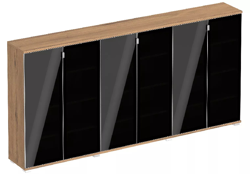 Armoire 6 portes en verre avec 9 étagères - Dimensions 300 x 42 x 147 cm - So Laroya_0
