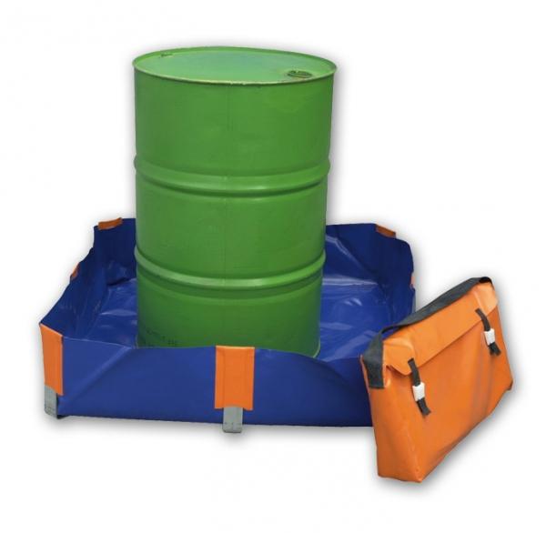 Bac de rétention souple en polyester enduit PVC - capacité 75 à 4000 L - hauteur 250 mm - équerres en aluminium_0