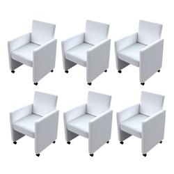 Décoshop26 - Lot de 6 chaises de salle à manger cuisine design classique et moderne synthétique blanc CDS022166 - blanc 3000024471531_0