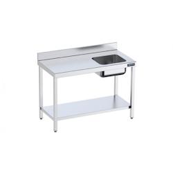 Distform Table de chef Inox avec bac à Droite et étagère Gamme 700 Acier inoxydable2400x700 1000x700x850mm - 641094971960_0