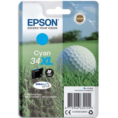Epson cartouche jet d'encre durabrite ultra cyan xl ''balle de golf'' 34 (t3472) - c13t34724010_0