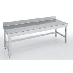 ERATOS Table De Soubassement Adossee Hauteur 600 - Profondeur 700 - Sans Etagere Avec Renfort - 2000X700X600 - Livree Demontee MmBD70-200 - Acier inox_0