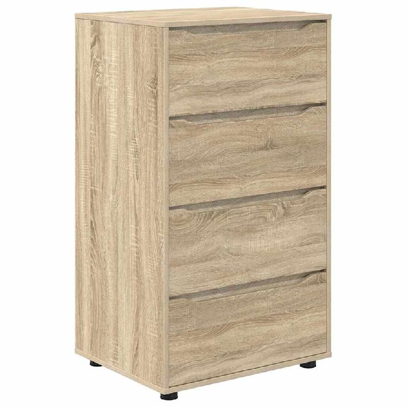 Helloshop26 - Armoire de rangement lot de 2 pratiques minimalistes salon chambre 60 x 48 x 105 cm en bois d'ingénierie chêne sonoma 02_0056188 - Boi_0