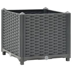 Helloshop26 - Jardinière lit surélevé plantes fleurs jardin 40 x 40 x 38 cm polypropylène gris foncé 02_0000928 - 3000072631536_0