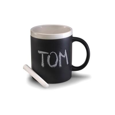 Mug 300 ml avec panneau noir pour dessin - fourni avec 1 morceau de craie_0