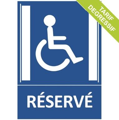 Panneau place handicapé - Direct Signalétique - H 300 x L 200 mm - Vinyle, PVC ou Aluminium_0