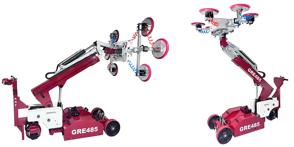 Robot de vitrage GRE 485 de KSF Europe - Bras télescopique sur 920 mm - Palonnier à ventouses à double circuit_0