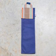 Sac à pain coton bleu - lartigue 1910 - dimensions : 70 cm / 20 cm_0