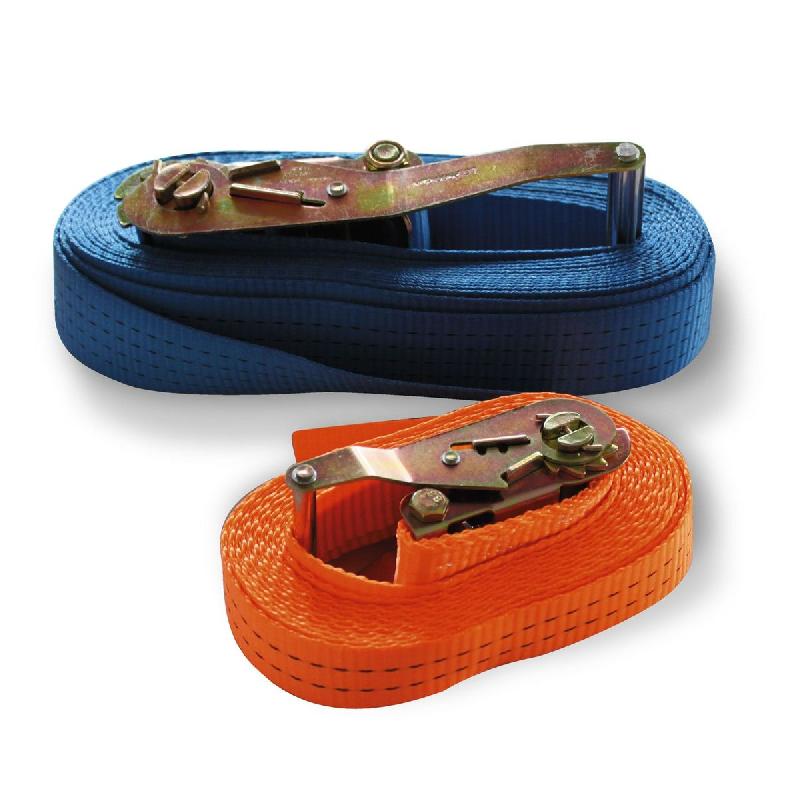 Sangle d'arrimage à cliquet 1 partie - largeur 25 mm - longueur 5 mètres - 50520aps - polyester - TMU 400 à 2000 daN - norme CE EN 12195-2_0