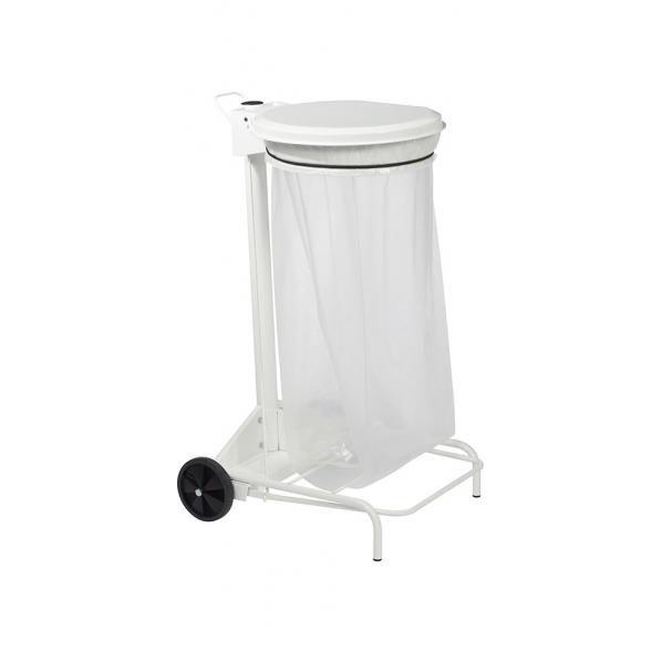 Support mobile à sac poubelle 110 litres - Collecroule Blanc signalisation_0