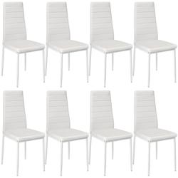 Tectake Lot de 8 chaises avec surpiqûre - blanc -404120 - blanc matière synthétique 404120_0