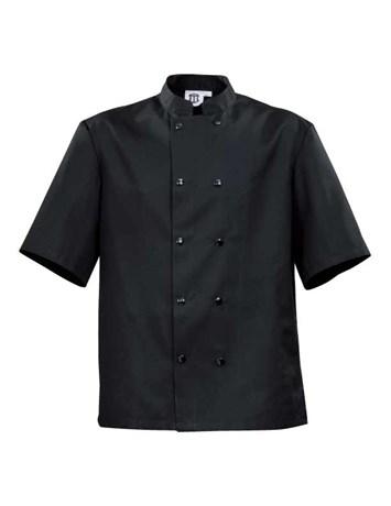 VESTE DE CUISINE NOIRE MANCHES COURTES H-LINE T.L