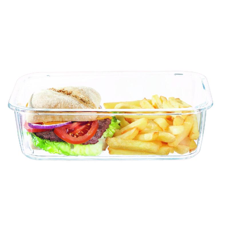 BOÎTE AVEC COUVERCLE RECTANGULAIRE TRANSPARENT VERRE 24,1 CM FOOD BOX ARCOROC