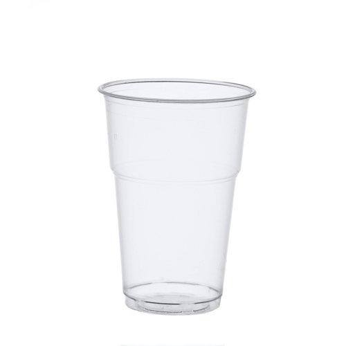 70 TASSES DE BOISSON FROIDE PAPSTAR, PLA, « PURE », 0,4 L, Ø 9,5 CM X HAUTEUR : 13,2 CM LIMPIDE AVEC BORD EN MOUSSE