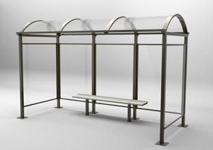 Abri bus métallique Vision 3.75 mètres - Structure galvanisée avec toiture en polycarbonate_0