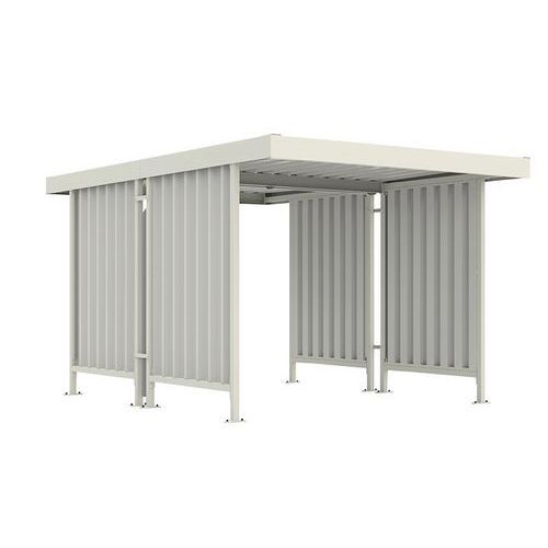 ABRI CYCLE GALVANISÉ + RAL 9002 - LEIPZIG L42 MODULE SIMPLE - WSM