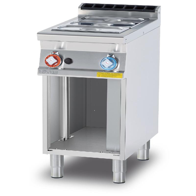 Bain-marie à gaz sur étagère ouverte. Bassin GN 1/1. Dimensions 40x70,5 h 90 cm. Modèle BM-74G - 1857_0