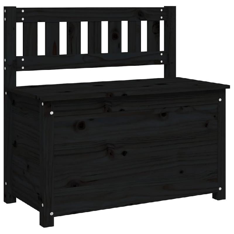 Banc banquette en bois de pin massif noir - 80 x 41 x 77 cm - modèle 02_0010584_0
