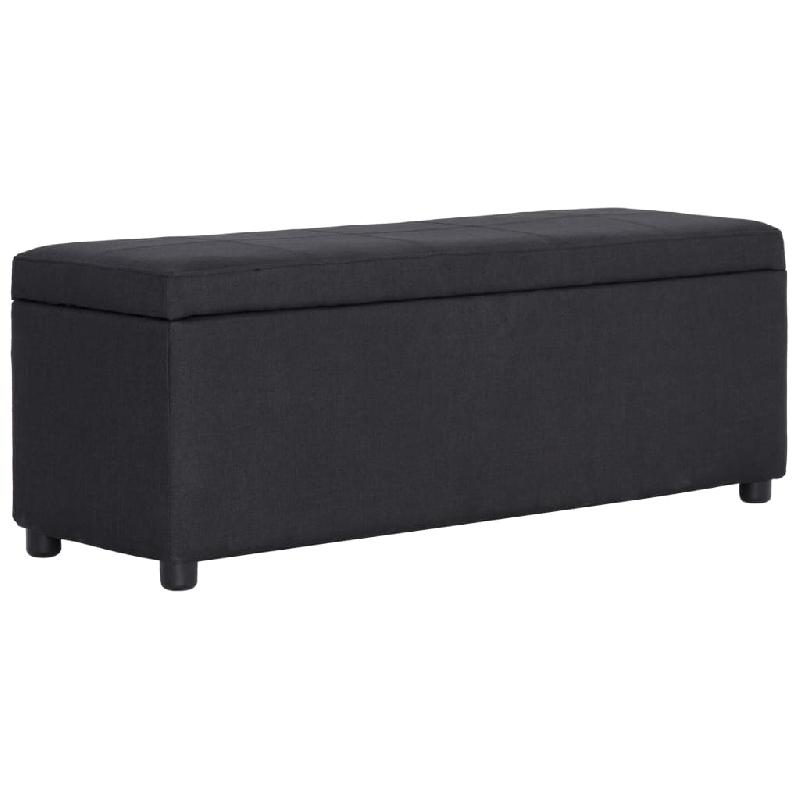 Banc banquette avec compartiment de rangement - 116 cm - Polyester noir - Modèle 02_0010753_0