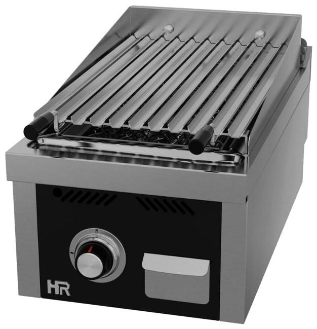 Barbecue à gaz professionnel à poser 400x750x410 mm avec grille en v - PB7504S_0