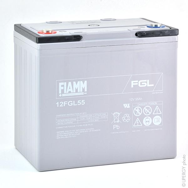 Batterie plomb AGM 12FGL55 - 12V 55Ah M6-F - Fiamm - Design life 10 ans_0