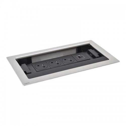 BLOC PRISES À ENCASTRER AVEC PORT USB - 8 MODULES - INCARA™ FLIP-UP LEGRAND