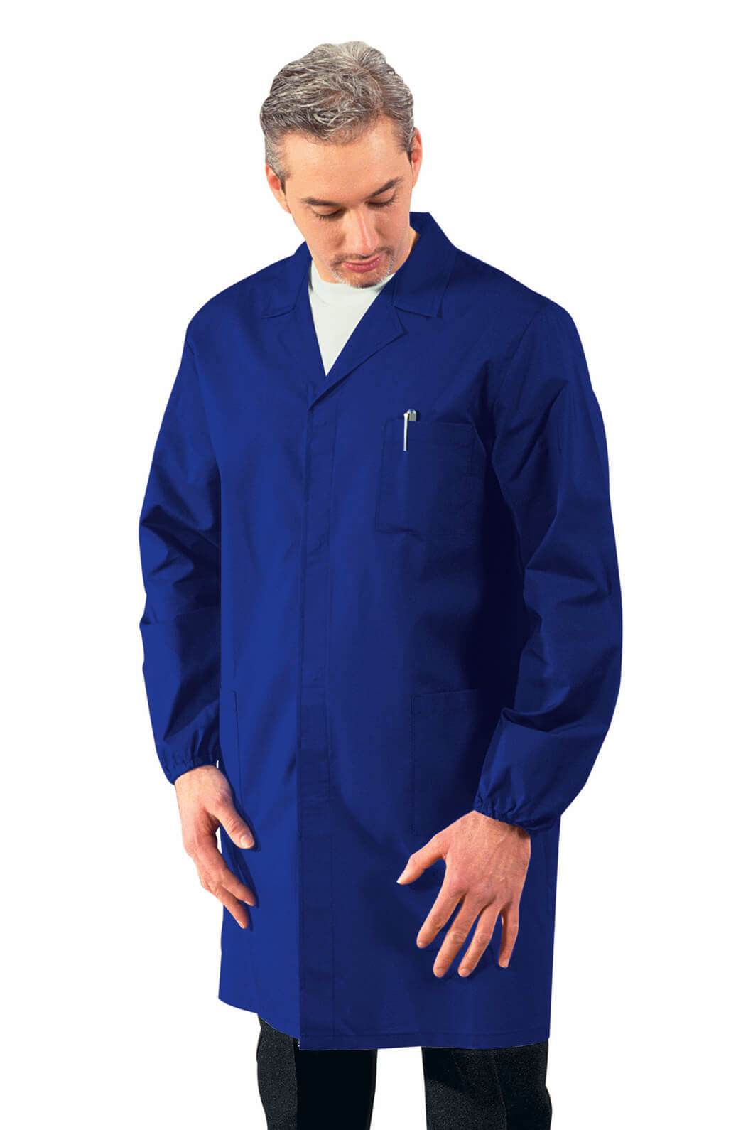BLOUSE MÉDICALE HOMME MANCHES LONGUES BLEU CYAN