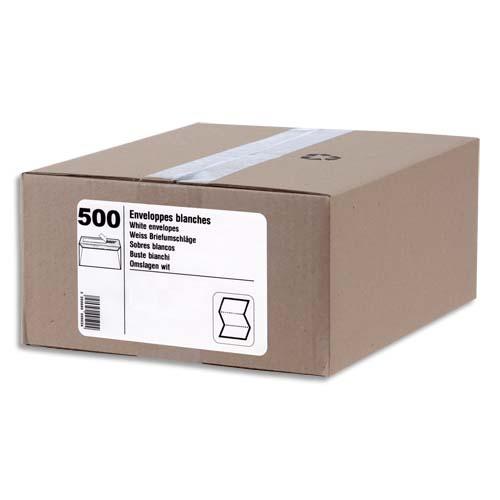 BOÎTE DE 500 ENVELOPPES BLANCHES 80G C5 162X229 MM FENÊTRE 45X100 MM AUTO-ADHÉSIVES