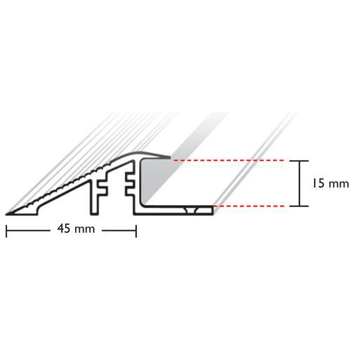 BORDURE PROFILÉ ALUMINIUM POUR CAILLEBOTIS VYNAGRIP L 2 M - PLASTEX