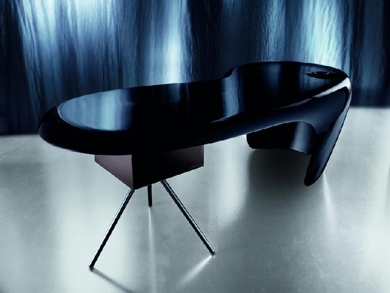 Bureau de Direction Uno - Dellarovere - Noir, Noyer clair_0