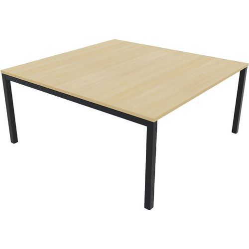 BUREAU PIED CARRÉ L140XP165 ÉP.25 MM CHÊNE CLAIR/NOIR - EOL