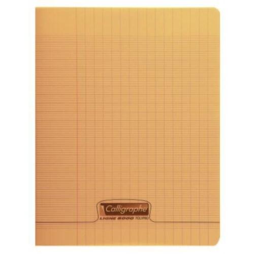 Calligraphe Lot de 10 Cahier Ligne 8000 17x22, 48p./24 feuilles 90 g/m² piquées, couv. PP orange, Séyès - 3210330181080_0