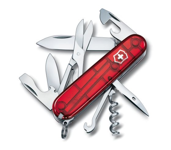 COUTEAU SUISSE 14 FONCTIONS ROUGE TRANSLUCIDE - VICTORINOX - CLIMBER