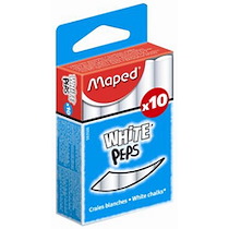CRAIE POUR TABLEAU WHITE'PEPS, ROND, BLANC - LOT DE 5