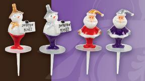 DÉCORATION DE BÀ»CHES PÂTISSIÈRES PÈRES NOËL DUOS JOYEUX NOËL