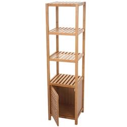 Décoshop26 - Étagère de salle de bain étagère de rangement avec porte en bambou 140x36x34cm 04_0001268 - 3000117132691_0