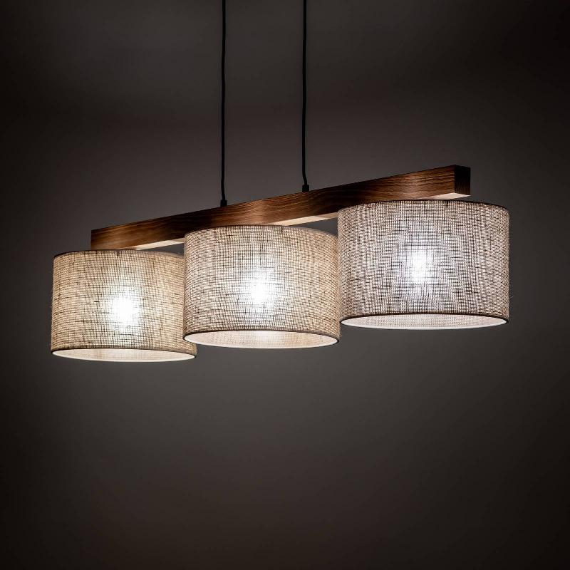TK LIGHTING SUSPENSION JUTA À 3 LAMPES, LINÉAIRE