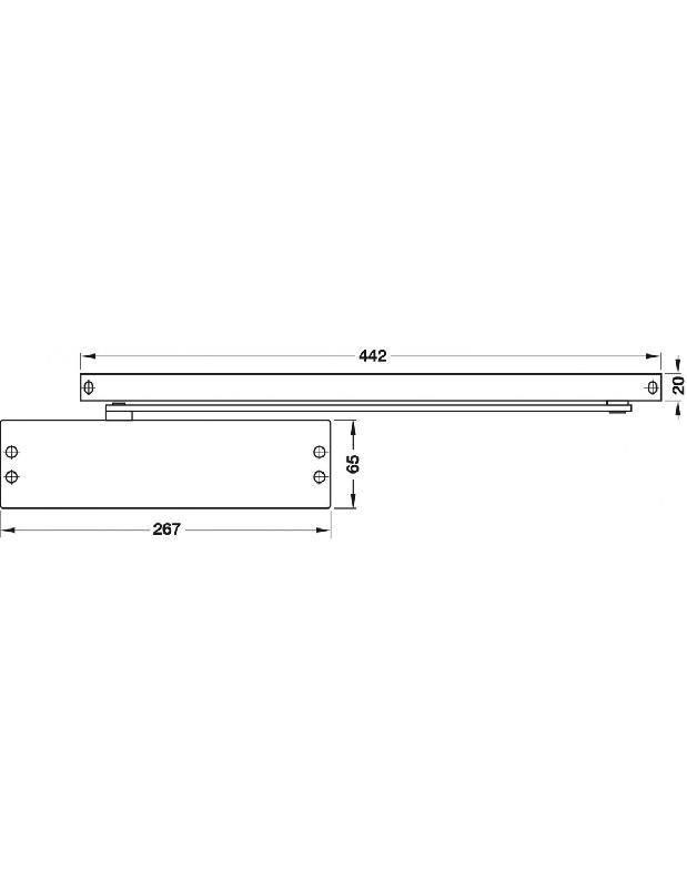 FERME PORTE TS 91B UNIVERSEL FORCE 3 FOURNI SANS BRAS FINITION BLANC - DORMA - 41020111